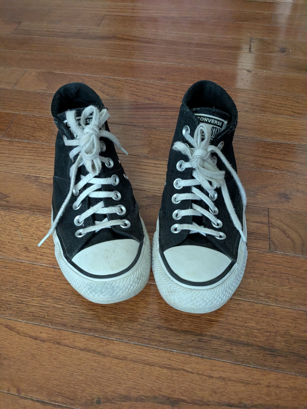 Converse Kids Black and White High-Top Canvas Sneakers